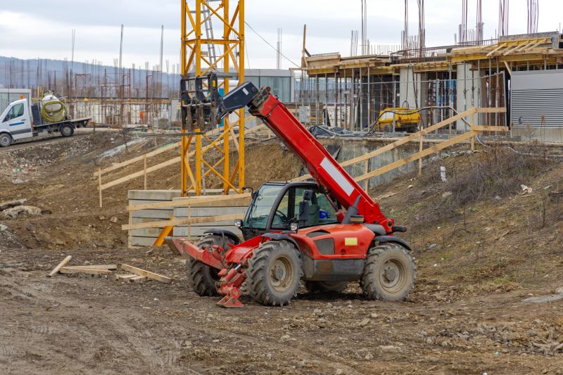It reaches high and far with its extendable boom.